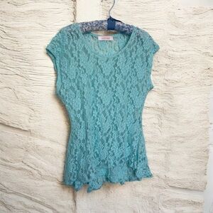 Y2K Fairycore mermaid lace top coquette cottage tropical girly M